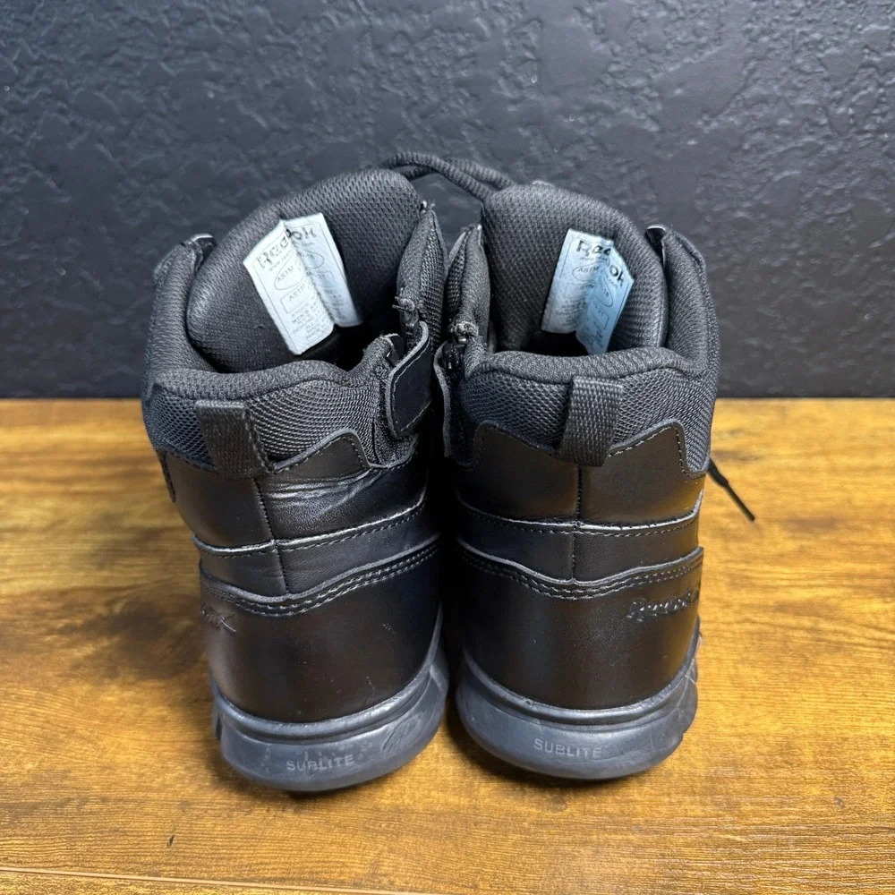 Reebok‎ Sublite Cushion RB8605 Black Leather Tactical Side Zip Mens 6 Womens 8